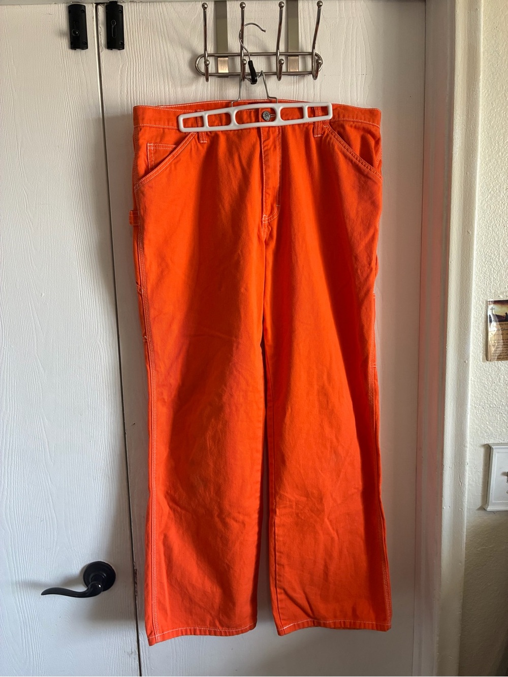 Dickies Size 15/32 Orange Carpenter Pants  Straight Leg High Rise Flaw Read